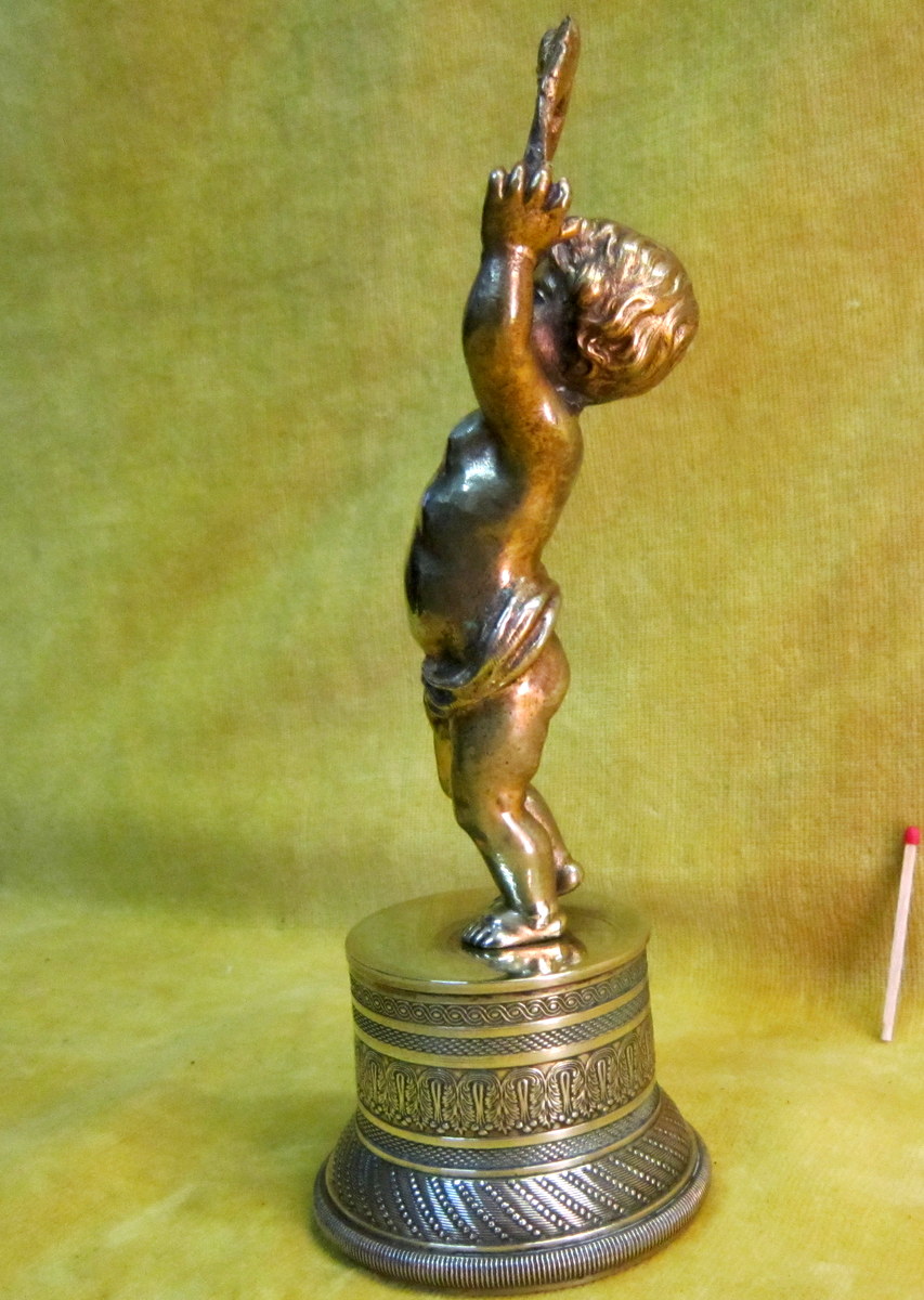 Chérubin Angelot Putti Bronze Doré St Clodion 18éme 19éme-photo-4
