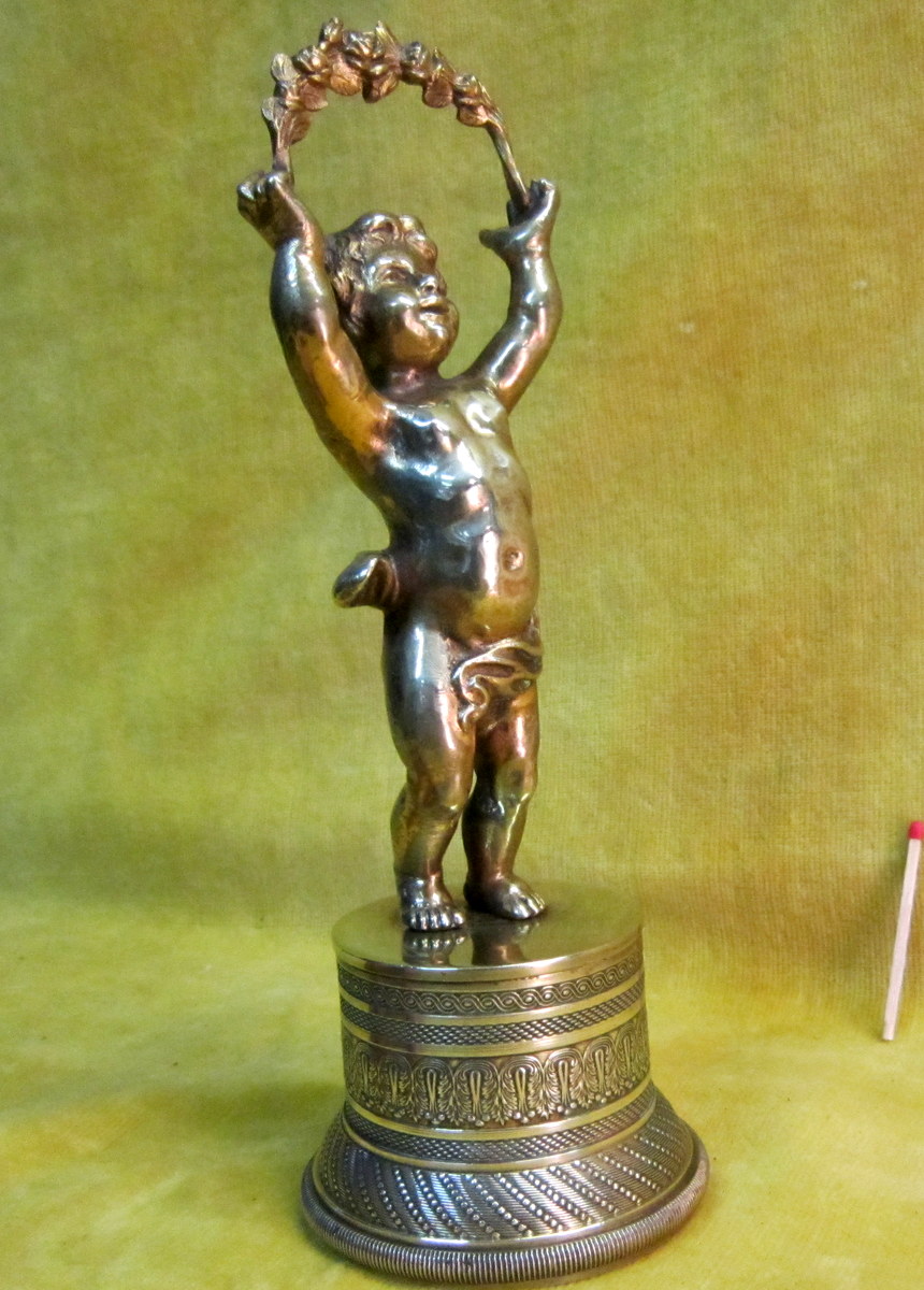 Chérubin Angelot Putti Bronze Doré St Clodion 18éme 19éme-photo-4