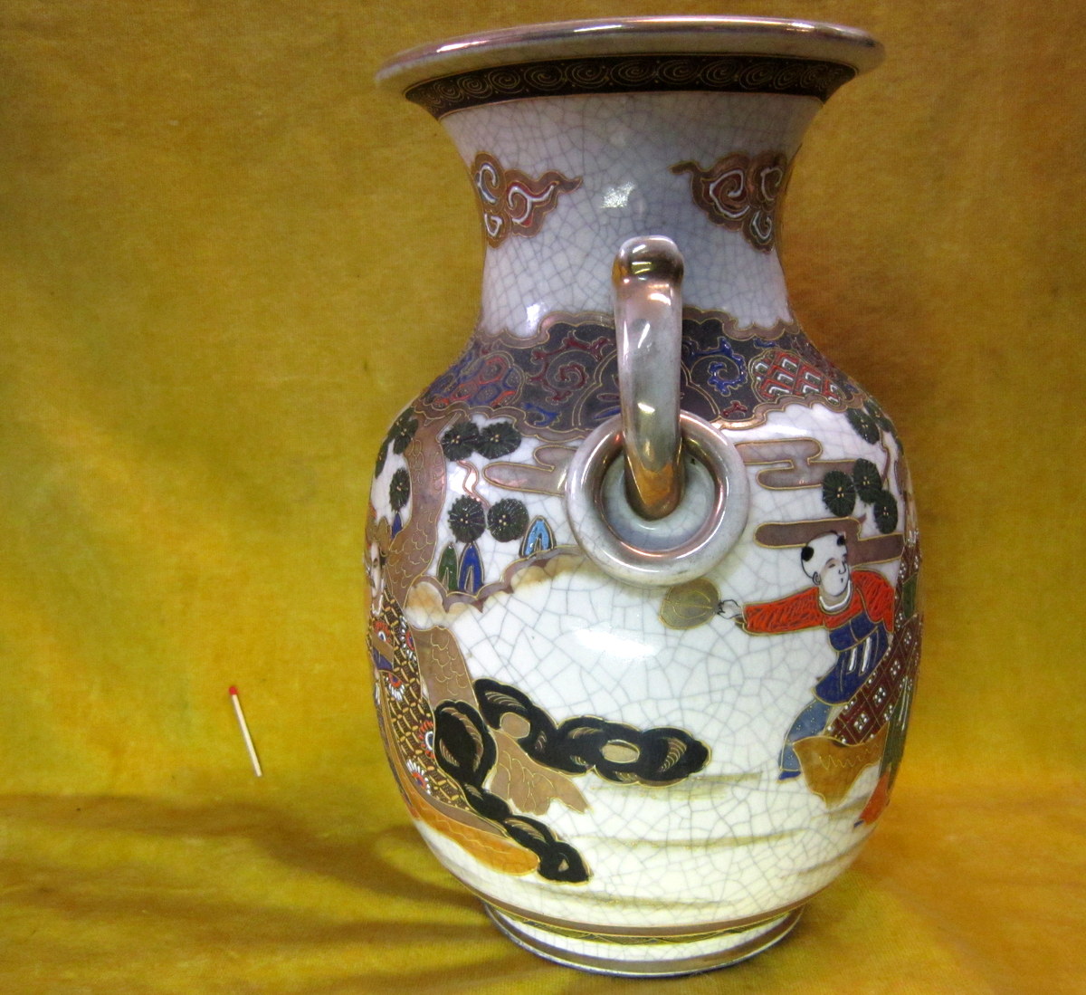2 Vases Porcelaine Ansés Satsumas Japon Impériale Meiji 19éme-photo-5