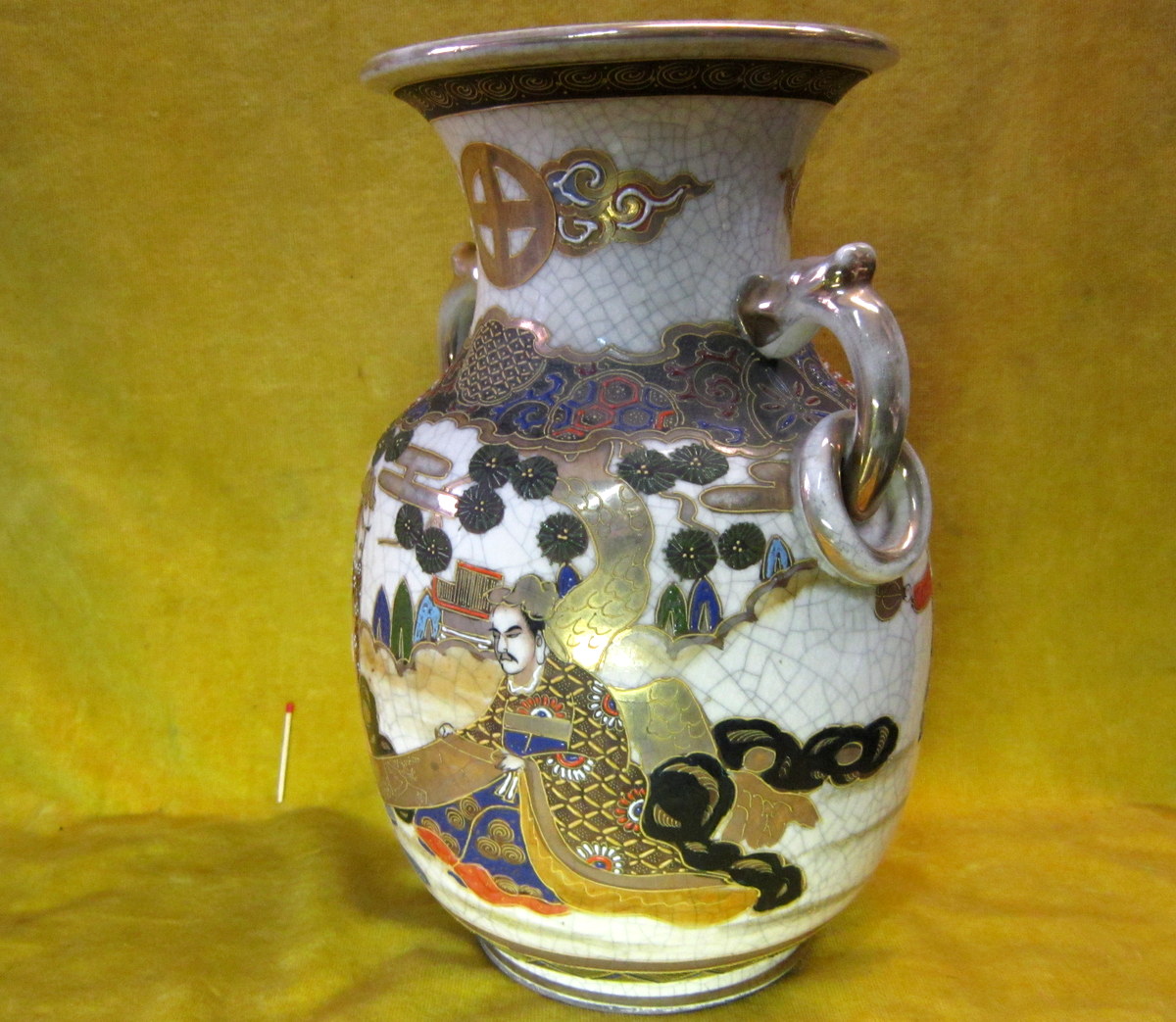 2 Vases Porcelaine Ansés Satsumas Japon Impériale Meiji 19éme-photo-6