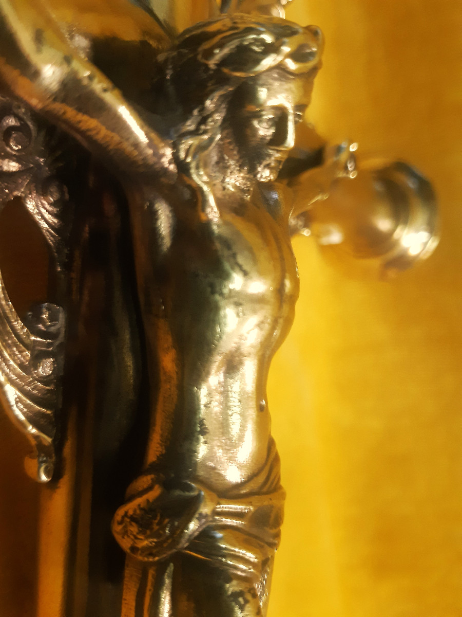 Processional Or Altar Cross Bronze And Gilded Brass Neo-gothic Napoleon III-photo-8