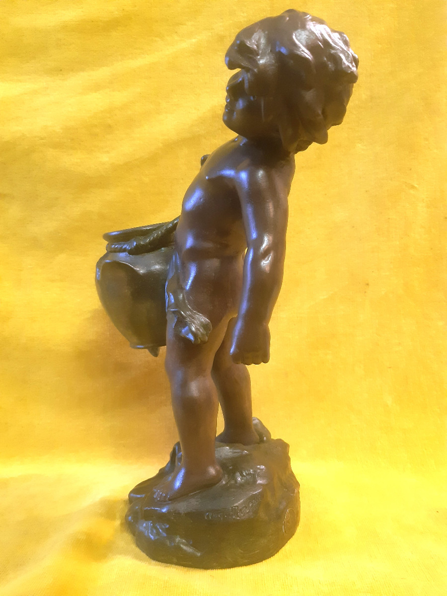 Sculpteur Auguste MOREAU (1834-1917) « L’Enfant à la Cruche Cassée »PARIS.-photo-1