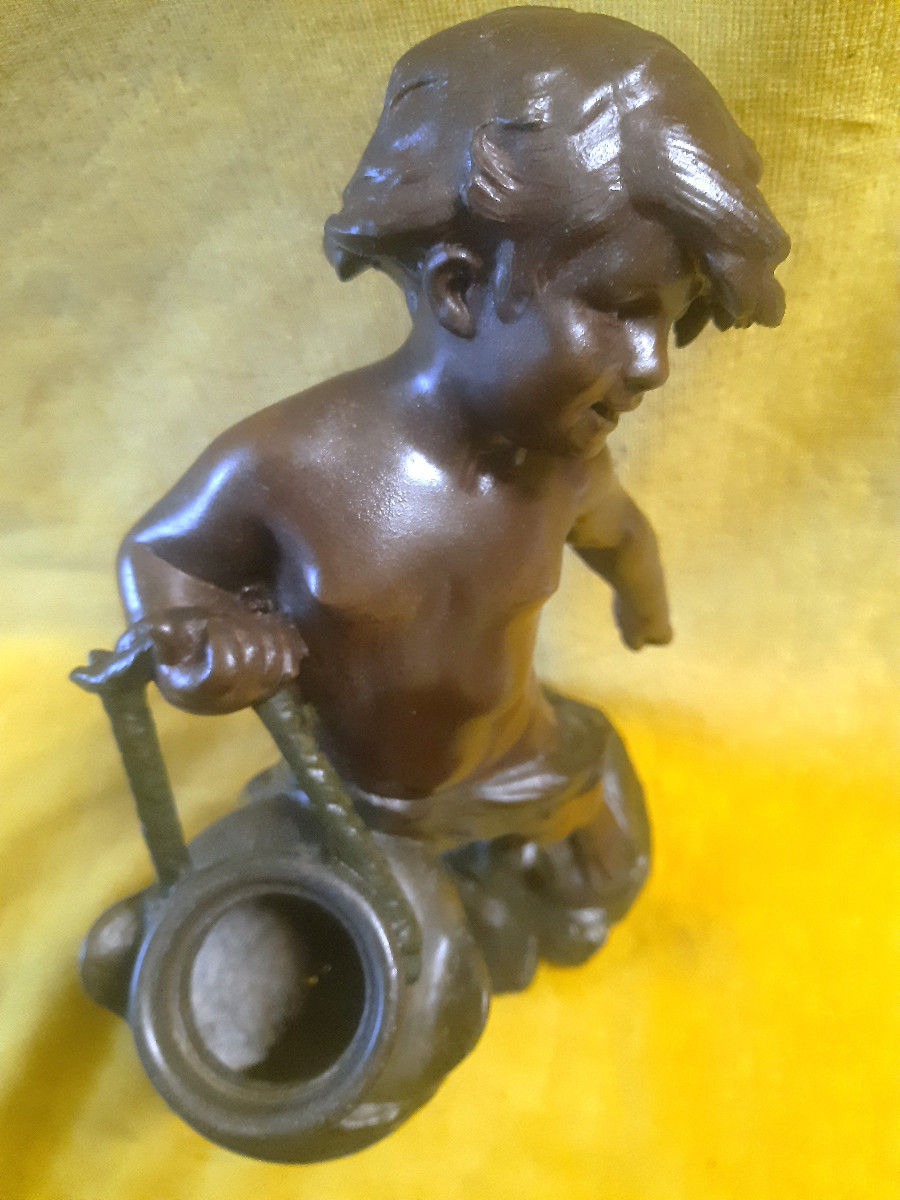 Sculpteur Auguste MOREAU (1834-1917) « L’Enfant à la Cruche Cassée »PARIS.-photo-5