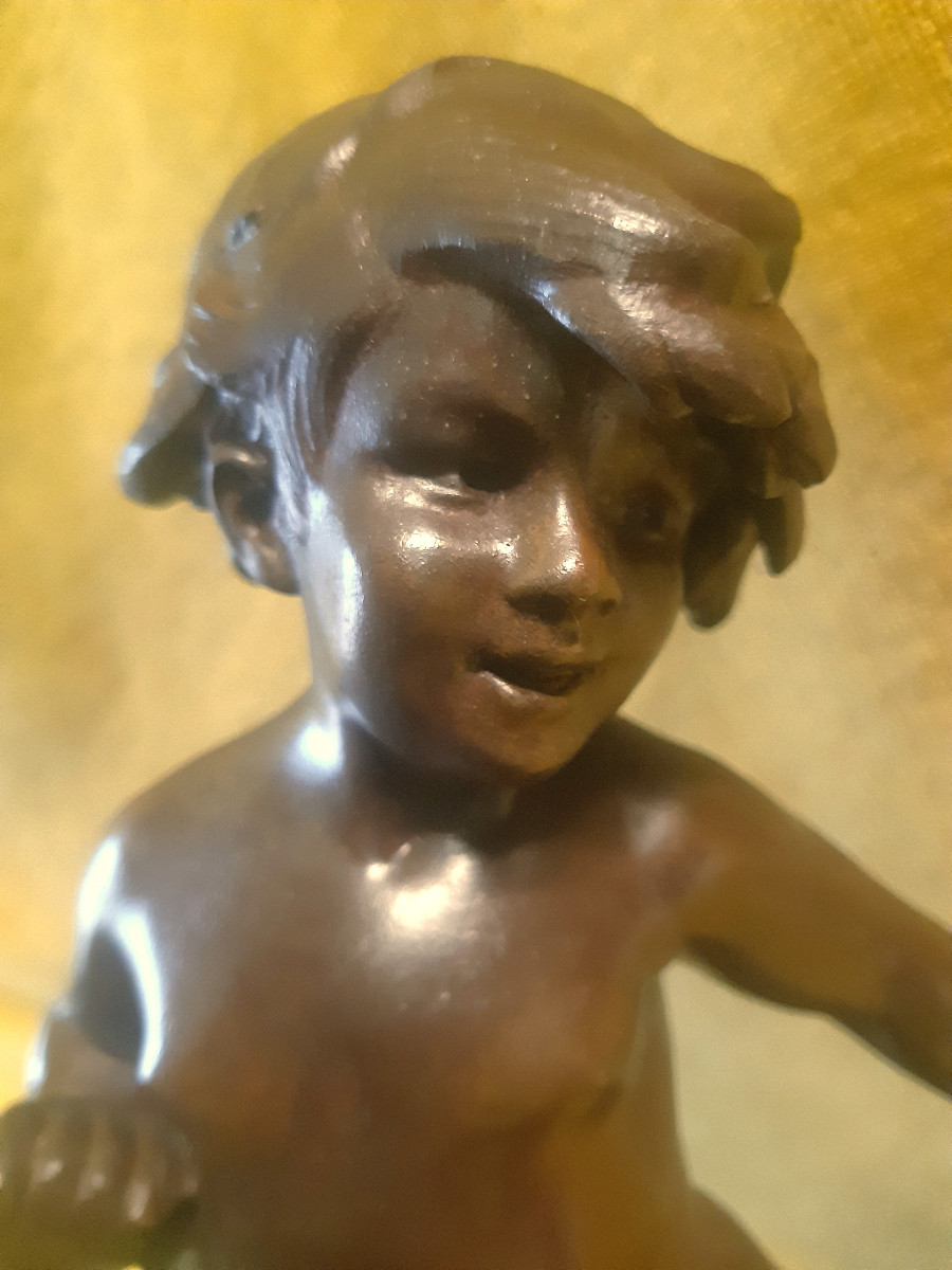 Sculpteur Auguste MOREAU (1834-1917) « L’Enfant à la Cruche Cassée »PARIS.-photo-6