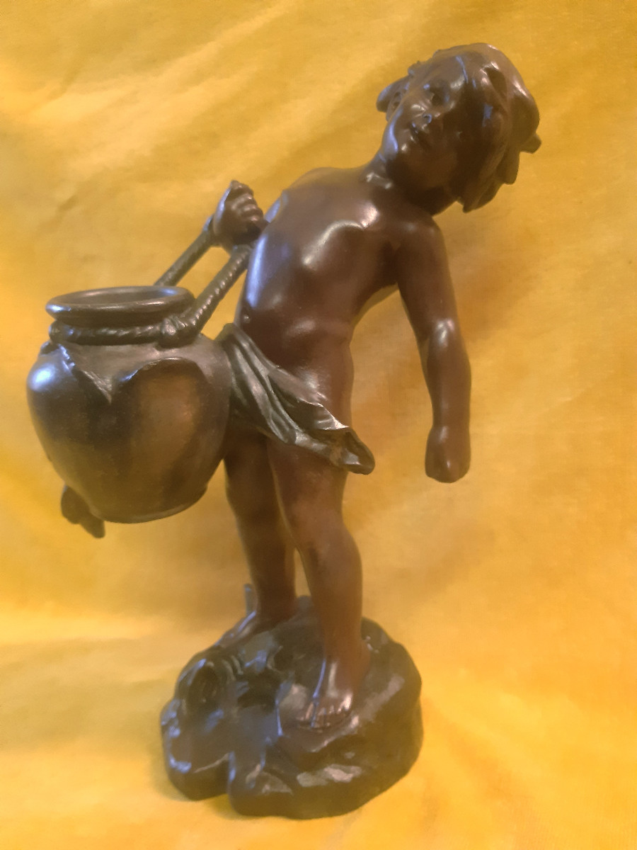 Sculpteur Auguste MOREAU (1834-1917) « L’Enfant à la Cruche Cassée »PARIS.
