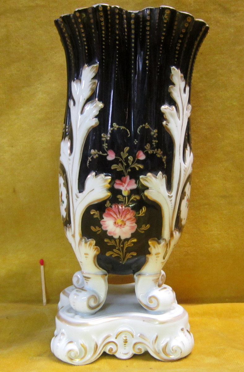 Vase Porcelaine Paris Fleurs St Lxv Napoléon III 19éme-photo-2