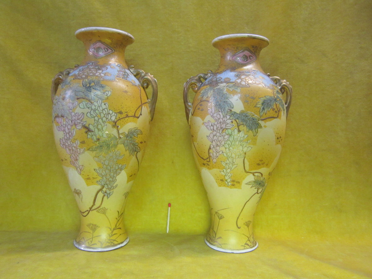 Vases Porcelaine Satsumas Japon Impériale Meiji 19éme-photo-2
