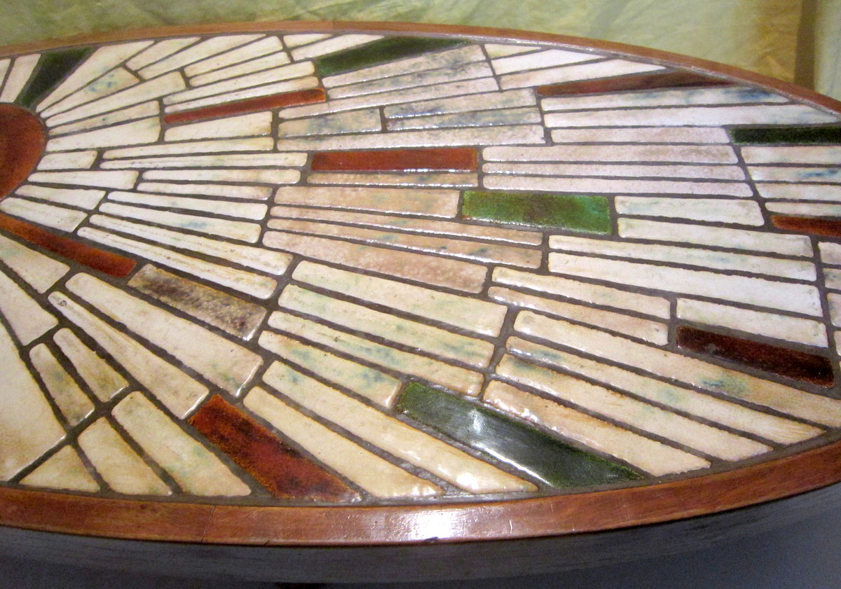 Table Basse Céramique Vallauris Barrois Vintage 60-70-photo-4