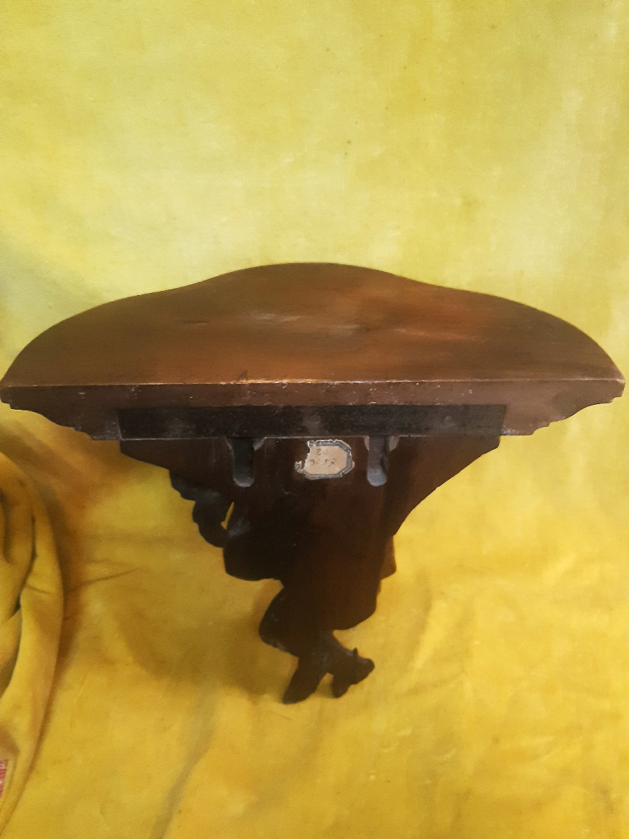 Harness Wall Bracket Wall Bracket Gothic Character Carved Walnut Black Forest19th-photo-7