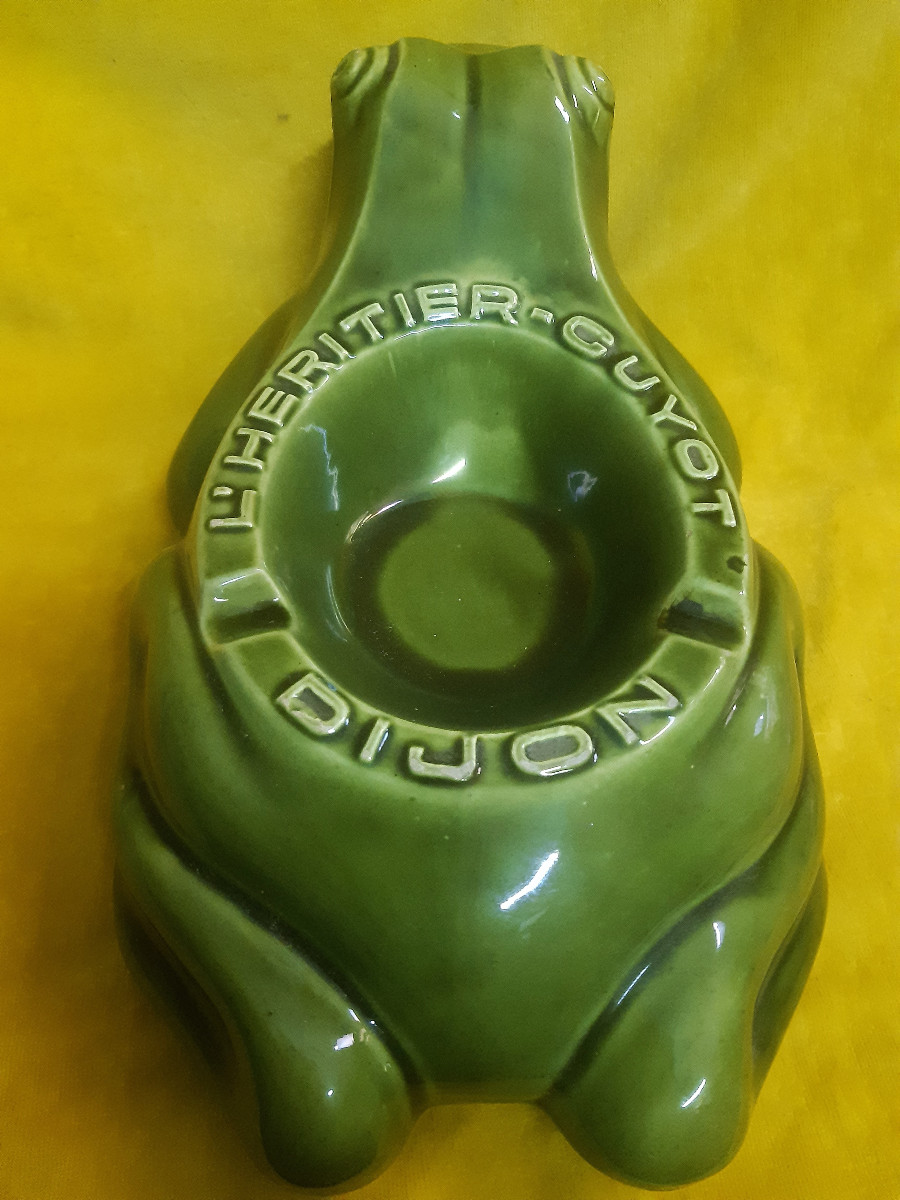 Grande Grenouille Cendrier Pub Bar Comptoir L’Héritier Guyot Dijon Mascotte Vintage  Années 60-photo-3