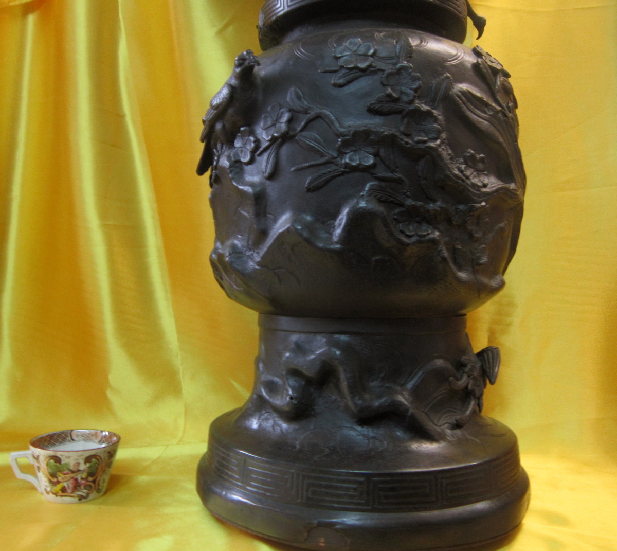 Very Large Bronze Vase Selette Imperial Japan Meiji 19th-photo-3