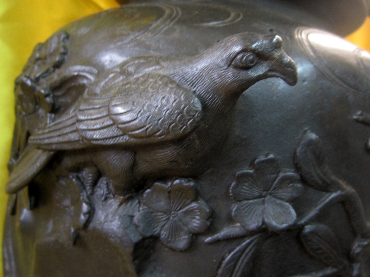 Very Large Bronze Vase Selette Imperial Japan Meiji 19th-photo-4