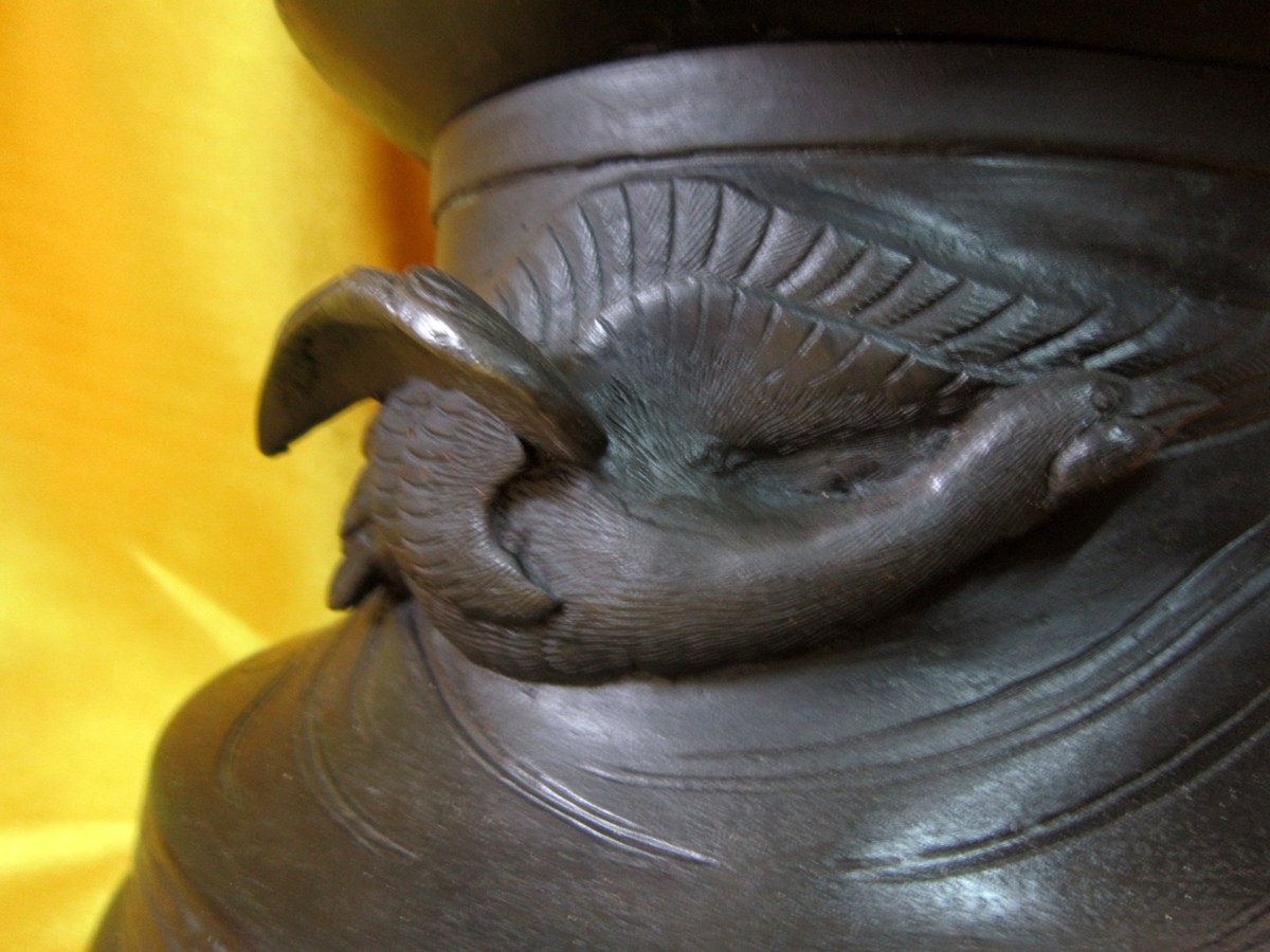 Very Large Bronze Vase Selette Imperial Japan Meiji 19th-photo-7