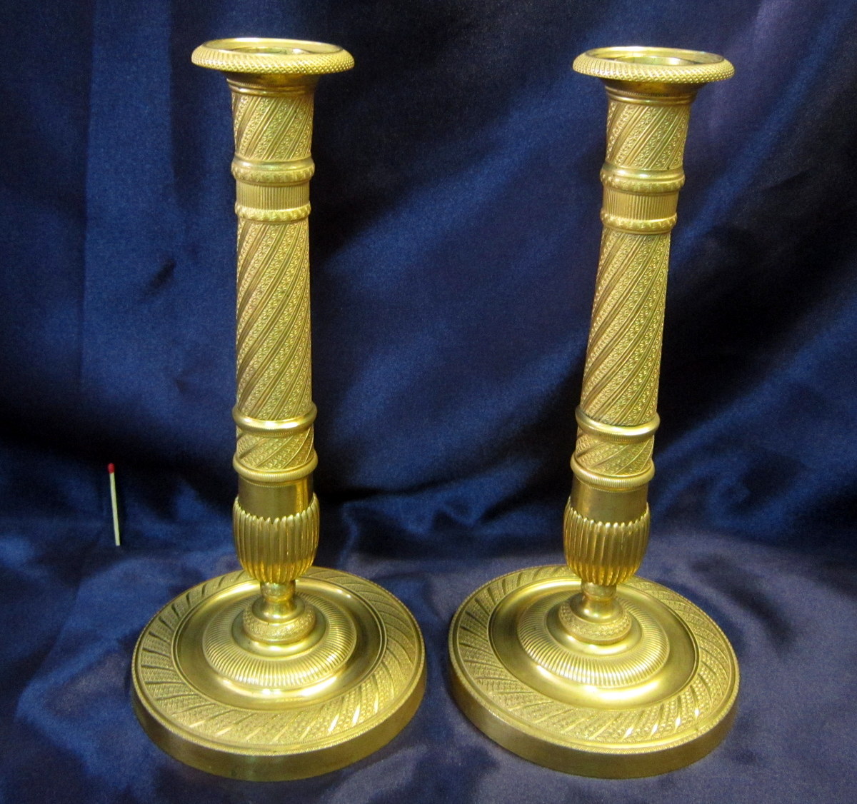 Large Candle Holders Torches Food Empire Gilt Bronze 19th-photo-2
