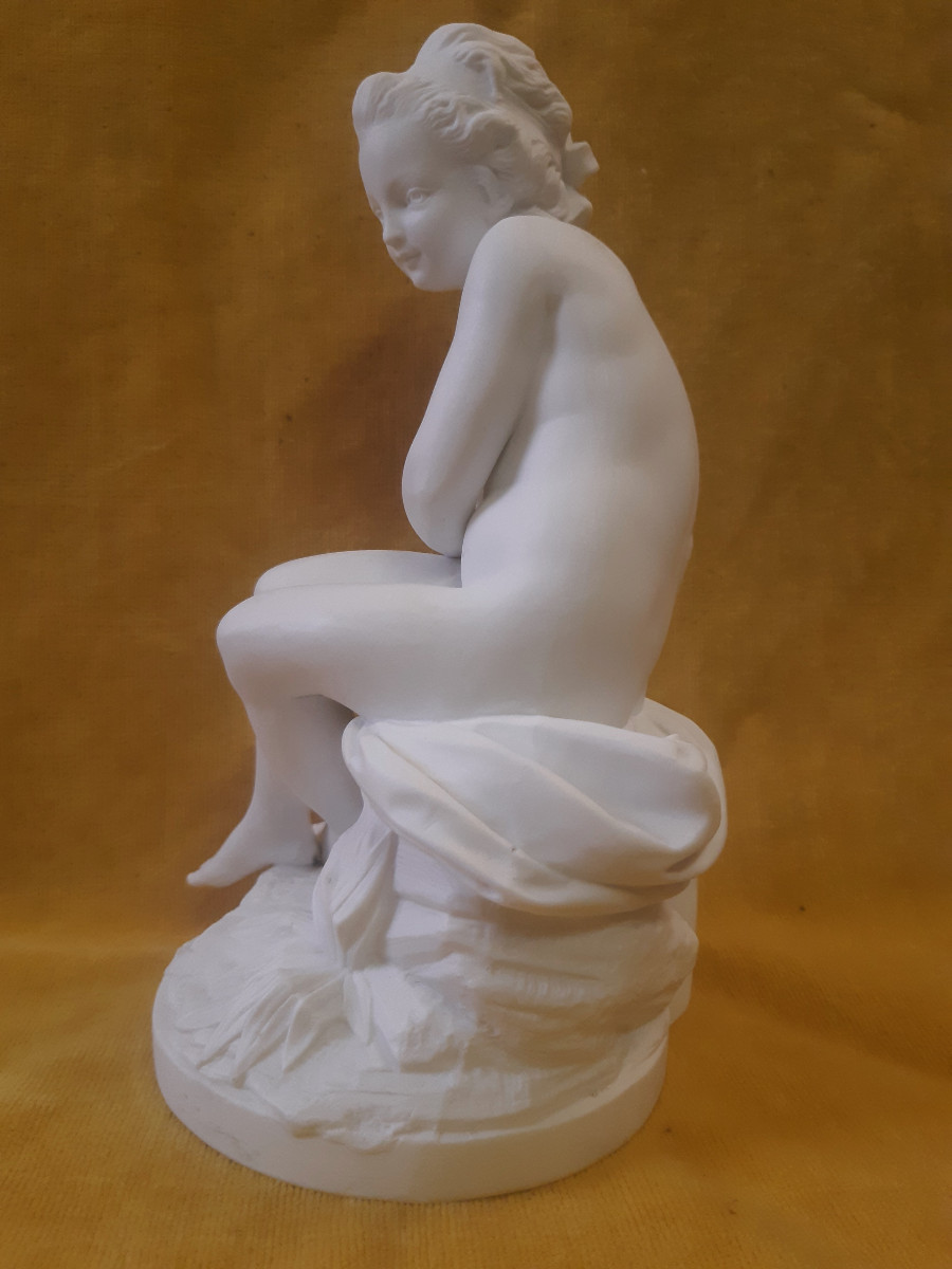 Biscuit Porcelaine « Psyché Cachant l’Arc de l’Amour »d’après FALCONET ( 1716-1791) Sévres (?) -photo-2