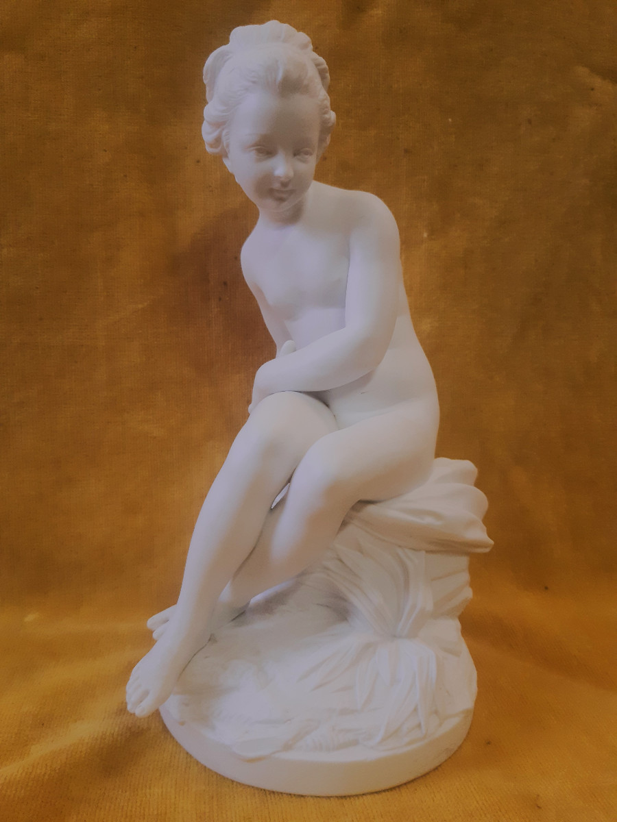 Biscuit Porcelaine « Psyché Cachant l’Arc de l’Amour »d’après FALCONET ( 1716-1791) Sévres (?) -photo-3