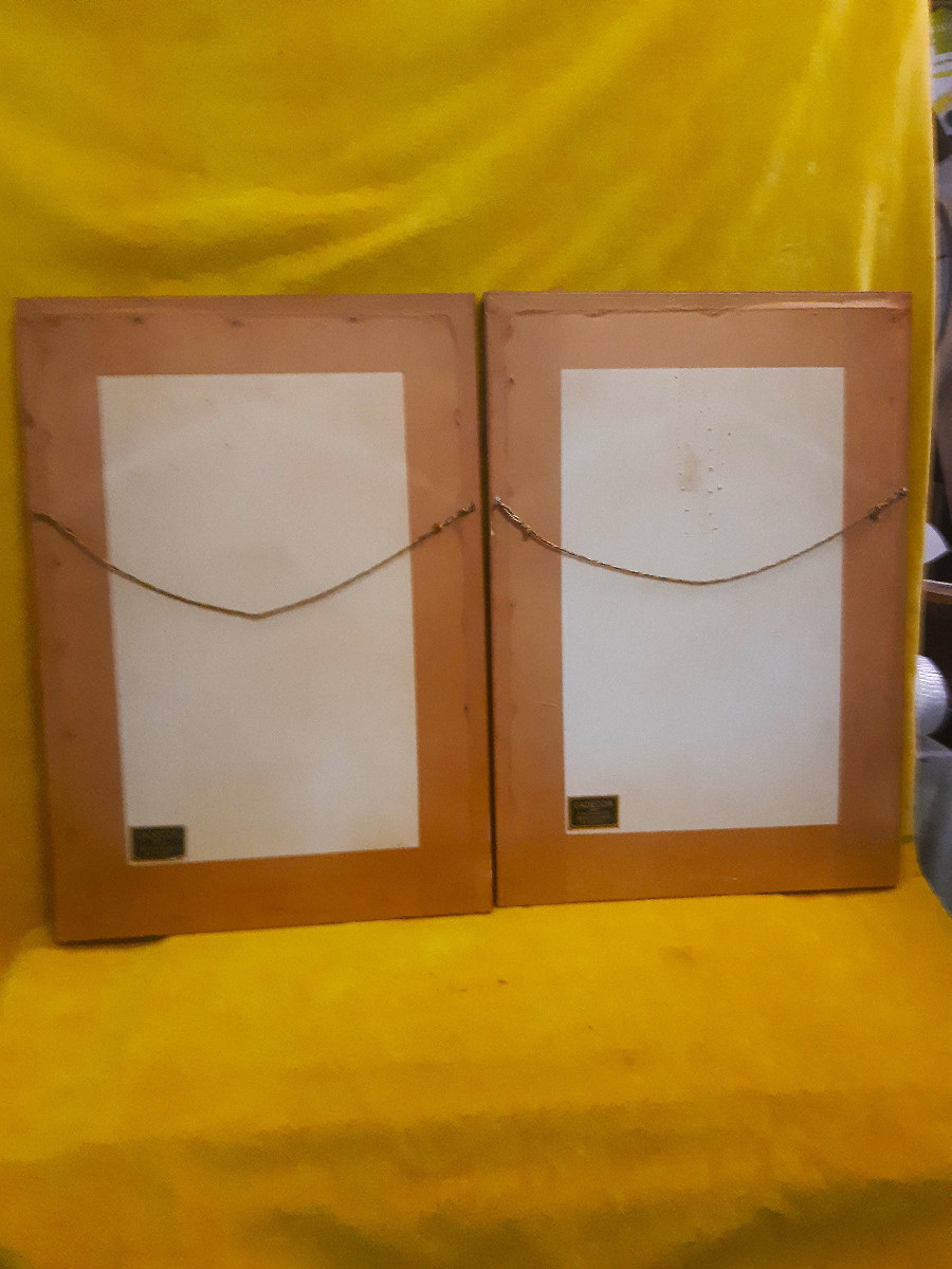 Paire d’ Aquarelles Chapelle et Sous-bois Style Impressionniste Marceline AMBLOT (1897-1935)-photo-6