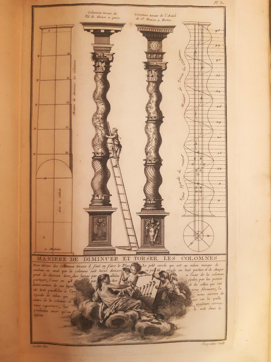 Livre Règle des 5 Ordres d’Architecture Jacques BAROZZIO  DE VIGNOLE 1767 Michel-Ange,Vitruve..-photo-3