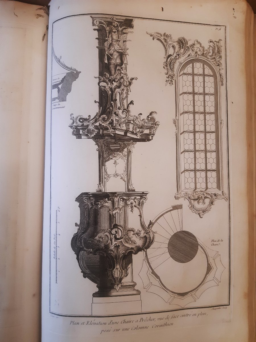 Livre Règle des 5 Ordres d’Architecture Jacques BAROZZIO  DE VIGNOLE 1767 Michel-Ange,Vitruve..-photo-3