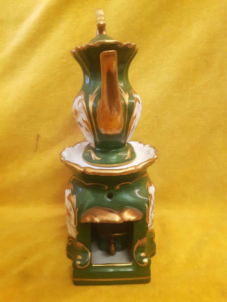 Tisanière Porcelaine Dure LIMOGES Décor Fleurs Peintes St LXV Rocaille-photo-4