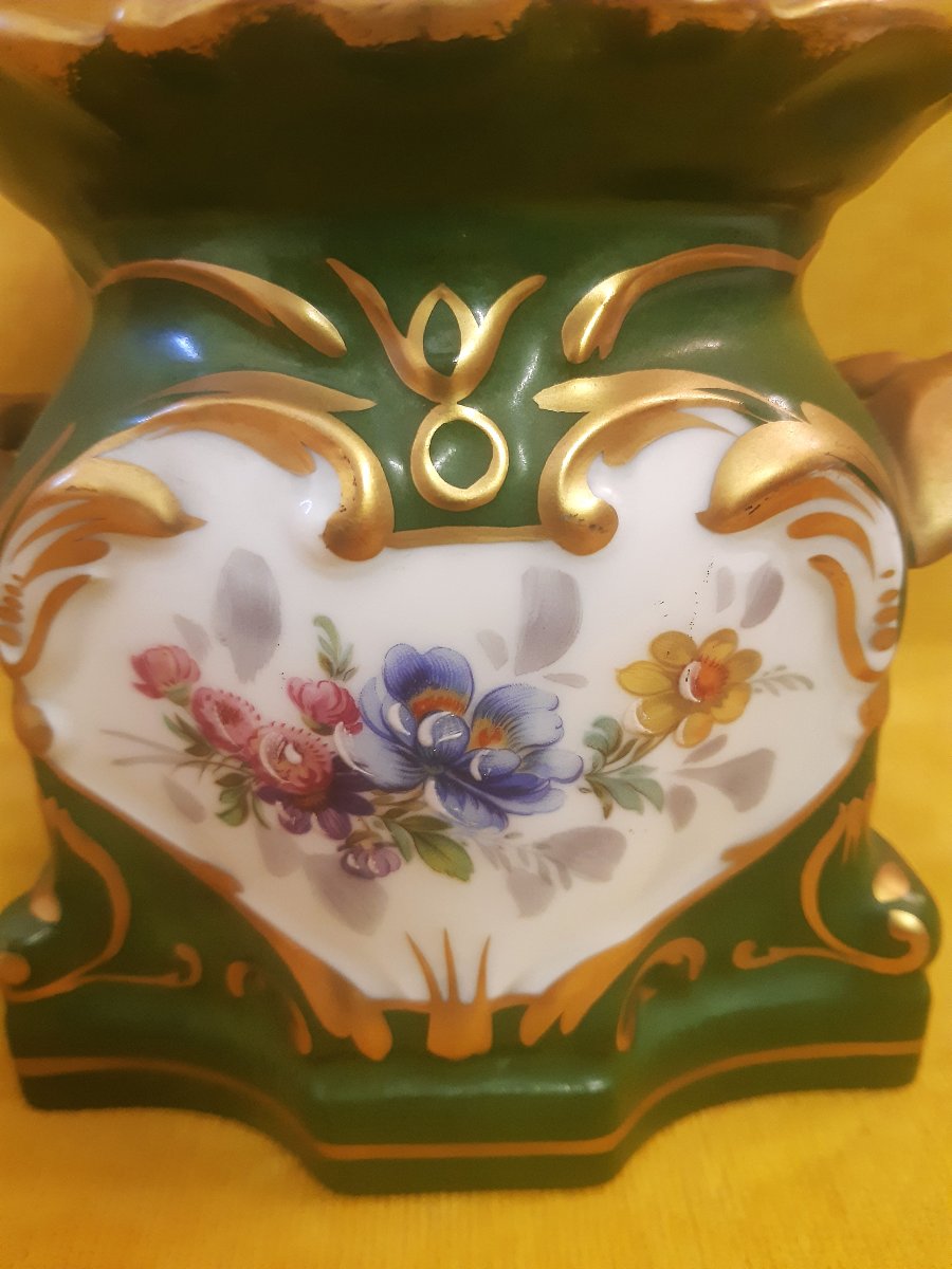 Tisanière Porcelaine Dure LIMOGES Décor Fleurs Peintes St LXV Rocaille-photo-2