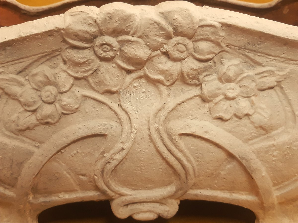 Jardinière Fonte Art Nouveau « 1900 » Patinée Ancienne pour Extérieur Intérieur-photo-3