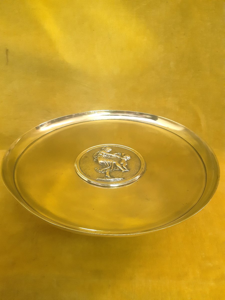  Grande Coupe Bronze Doré Centre de Table Décor à l’ Antique "Danse du Printemps"Empire 19éme-photo-1