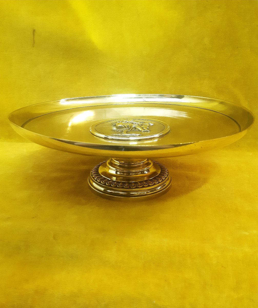  Grande Coupe Bronze Doré Centre de Table Décor à l’ Antique "Danse du Printemps"Empire 19éme-photo-2