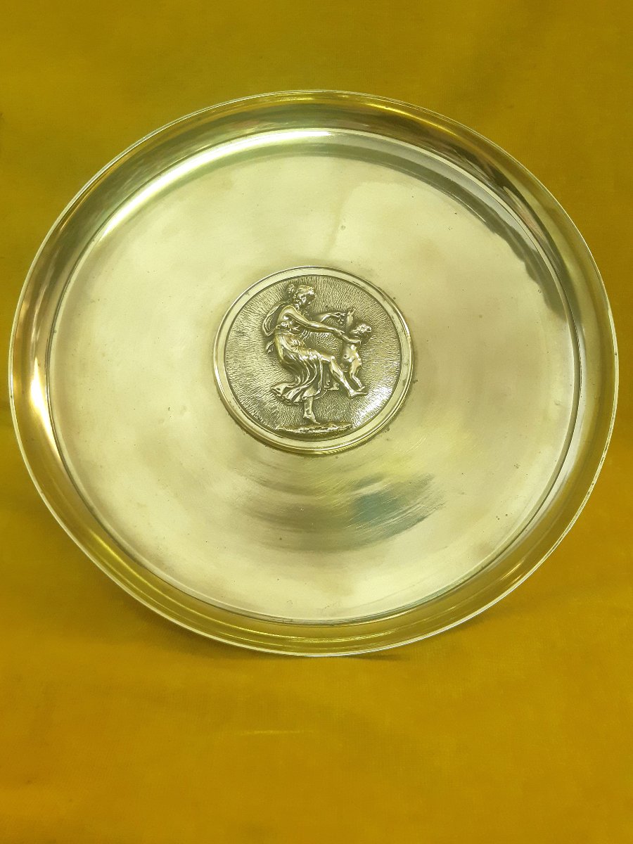  Grande Coupe Bronze Doré Centre de Table Décor à l’ Antique "Danse du Printemps"Empire 19éme
