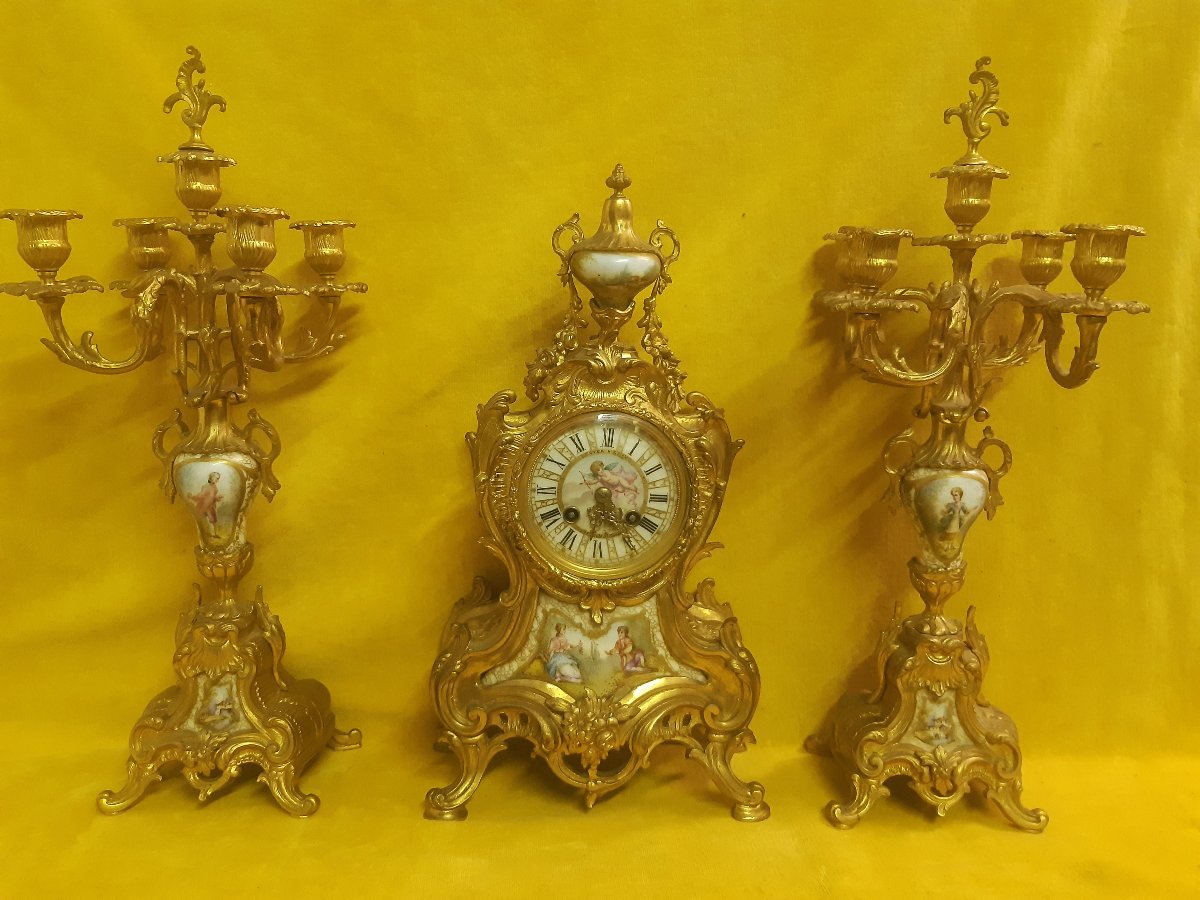 Porcelain Bronze Fireplace Trim, Paris, Romantic Design, Vincenti 1855 Collection
