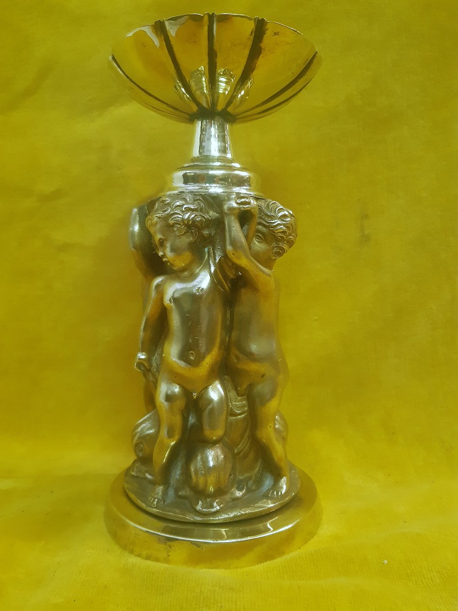 Round Table Centerpiece With Putties, Cherubs, And Dolphins By St. Clodion, Bronze And Gilded Brass, 18th Century-photo-4