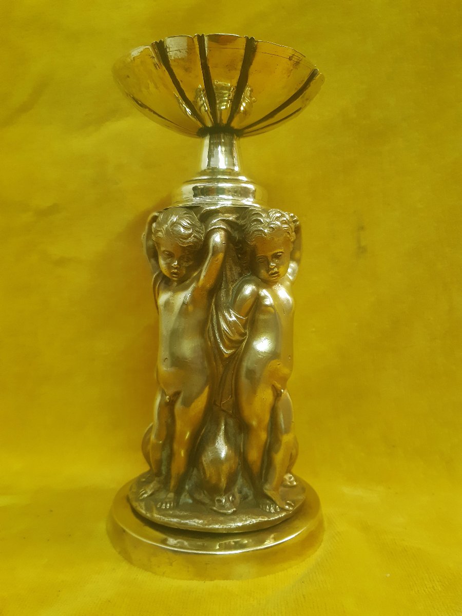 Round Table Centerpiece With Putties, Cherubs, And Dolphins By St. Clodion, Bronze And Gilded Brass, 18th Century