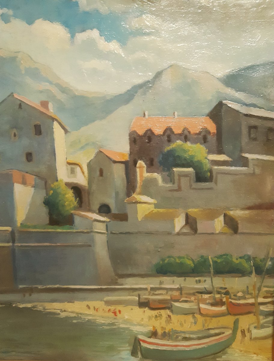 Post-impressionist Seascape: Collioure, "the City Of Painters"—château Royales And The Port By R. Pavard -photo-1