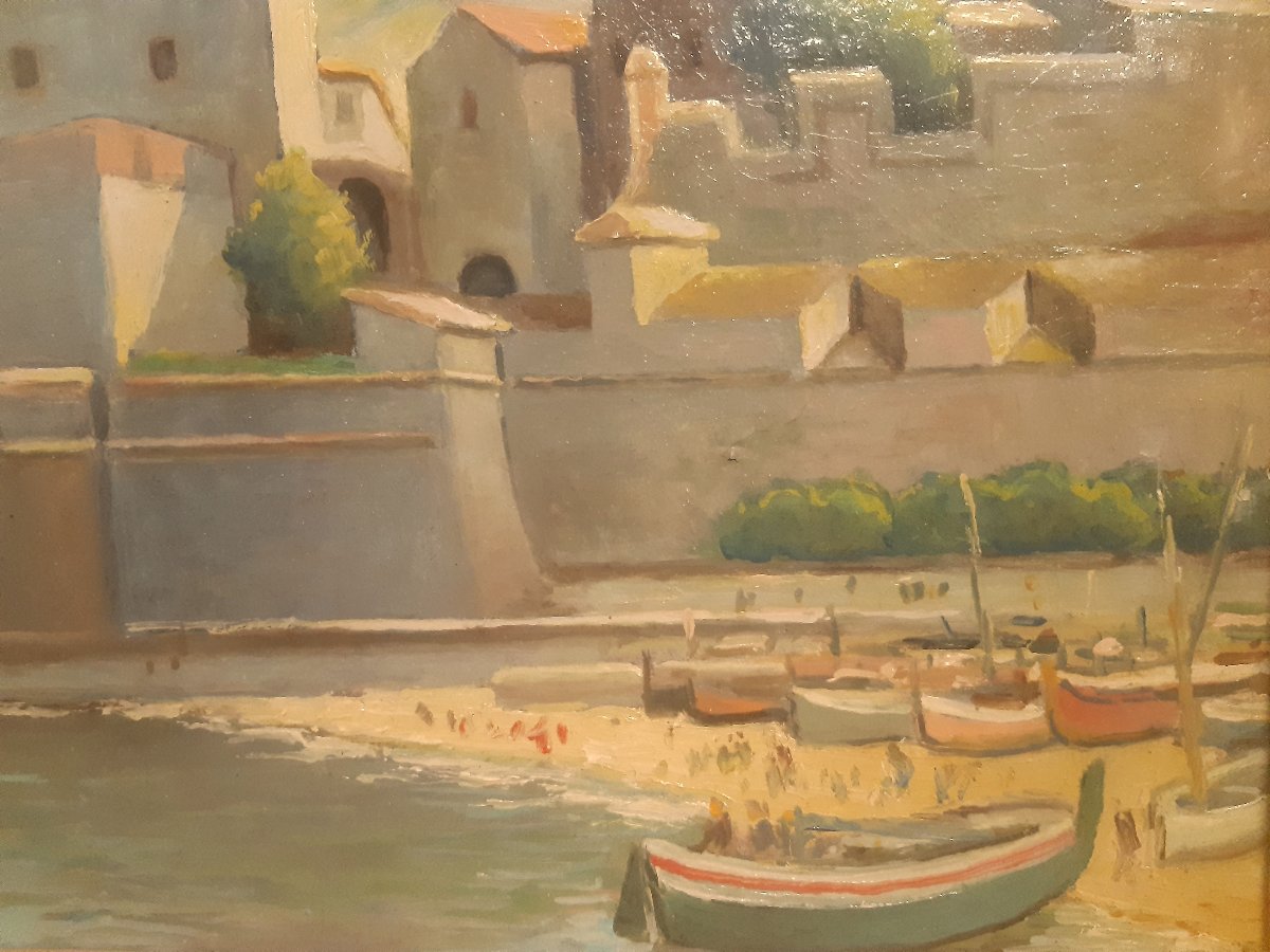 Post-impressionist Seascape: Collioure, "the City Of Painters"—château Royales And The Port By R. Pavard -photo-6