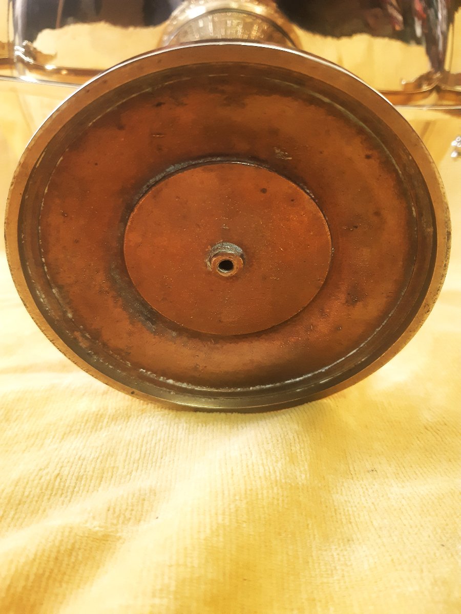 Grande Coupe sur Pied , Ansée, en Bronze Doré, Centre de Table, Napoléon III 19éme-photo-7