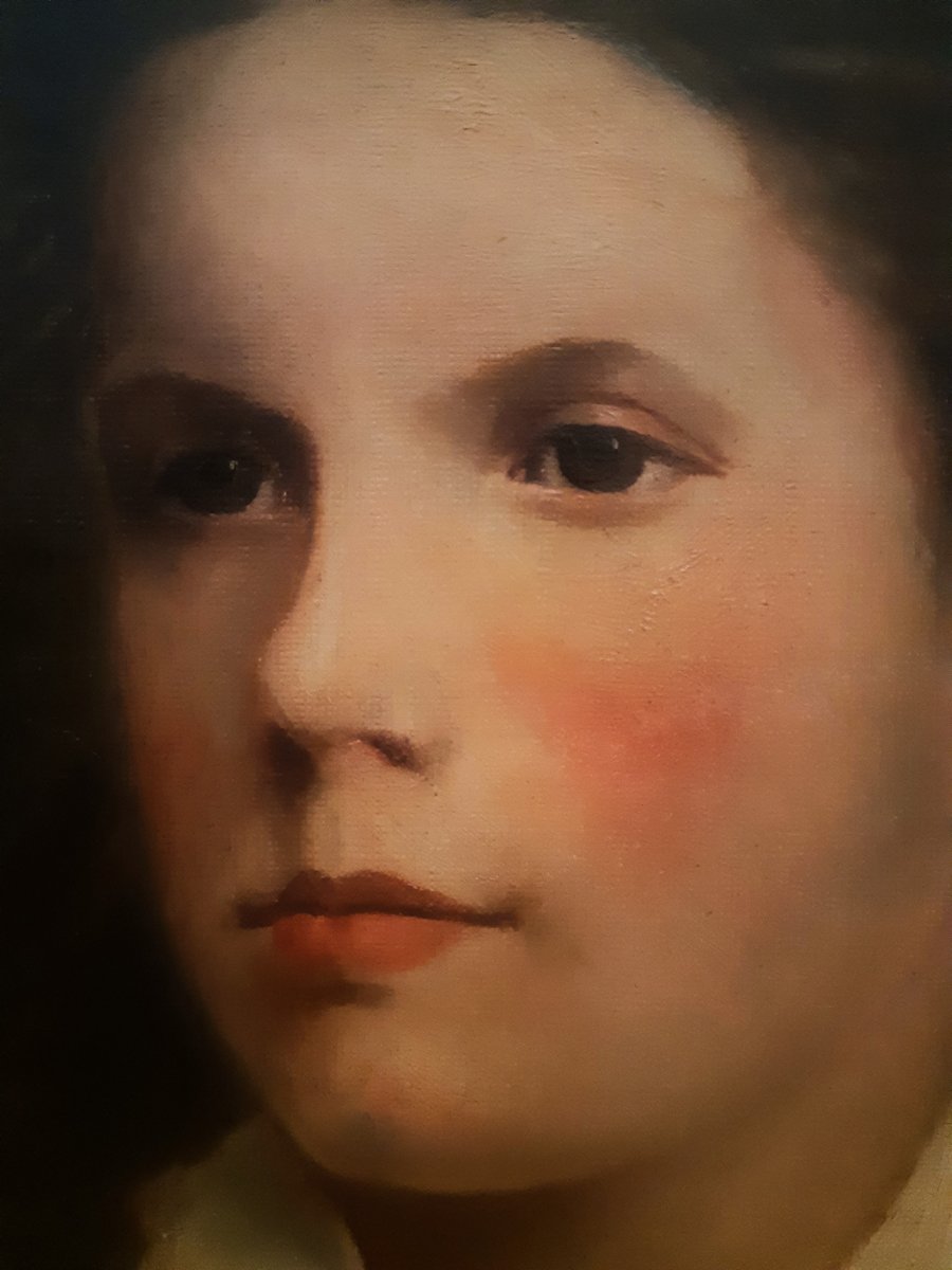 Portrait de Famille Encadré Huile sur toile Jeune fille19-20éme -photo-4