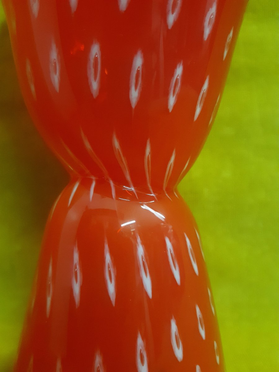 Vase Forme Diabolo Vénitien Murano Soufflé Sommerso 1950/70 SEGUSO( ?)-photo-4