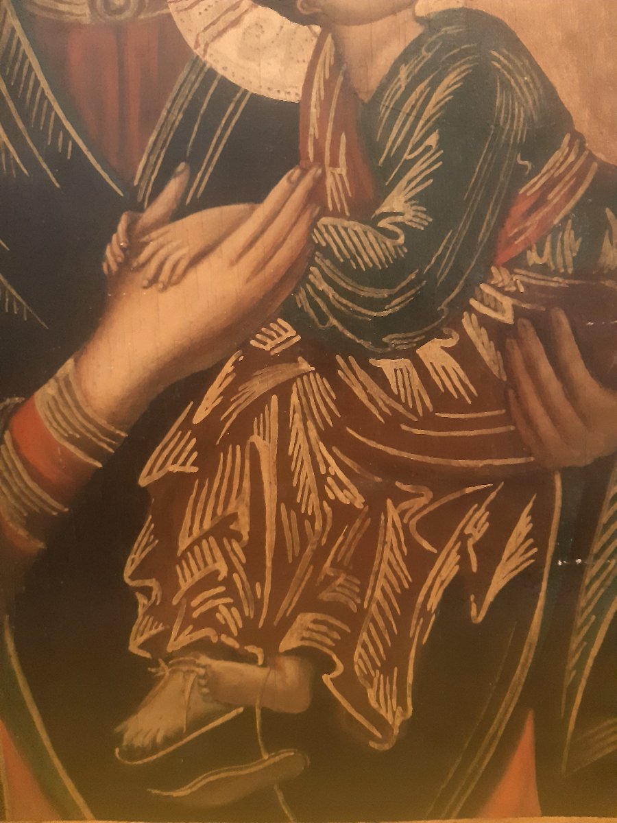   Large Icon On A Panel: Our Lady Of Perpetual Help, The Child Jesus, And The Archangels, 1950s-photo-2