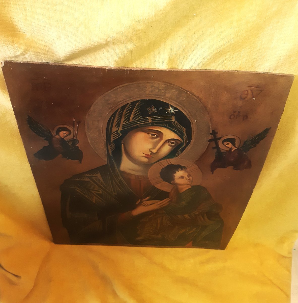   Large Icon On A Panel: Our Lady Of Perpetual Help, The Child Jesus, And The Archangels, 1950s-photo-7