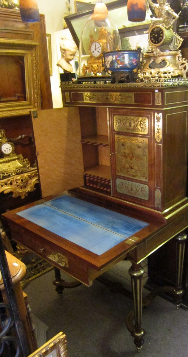 Bureau Bonheur Du Jour Secretaire Napoleon III Style Lxiv Boulle-photo-6