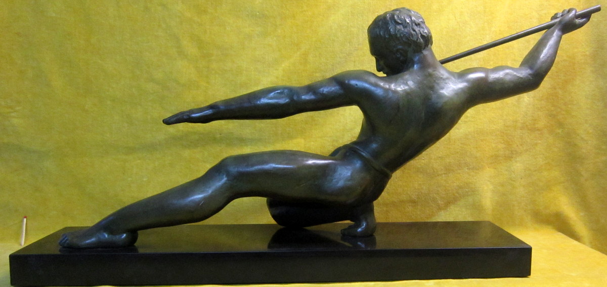 Sculpture Atlete Launcher Javelin Art Deco 30-50-photo-7