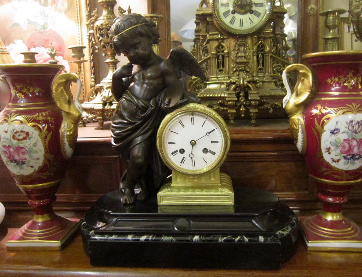 Pendulum Cherub Cupid Cherub Painter St Lxvi Napoleon III 19th