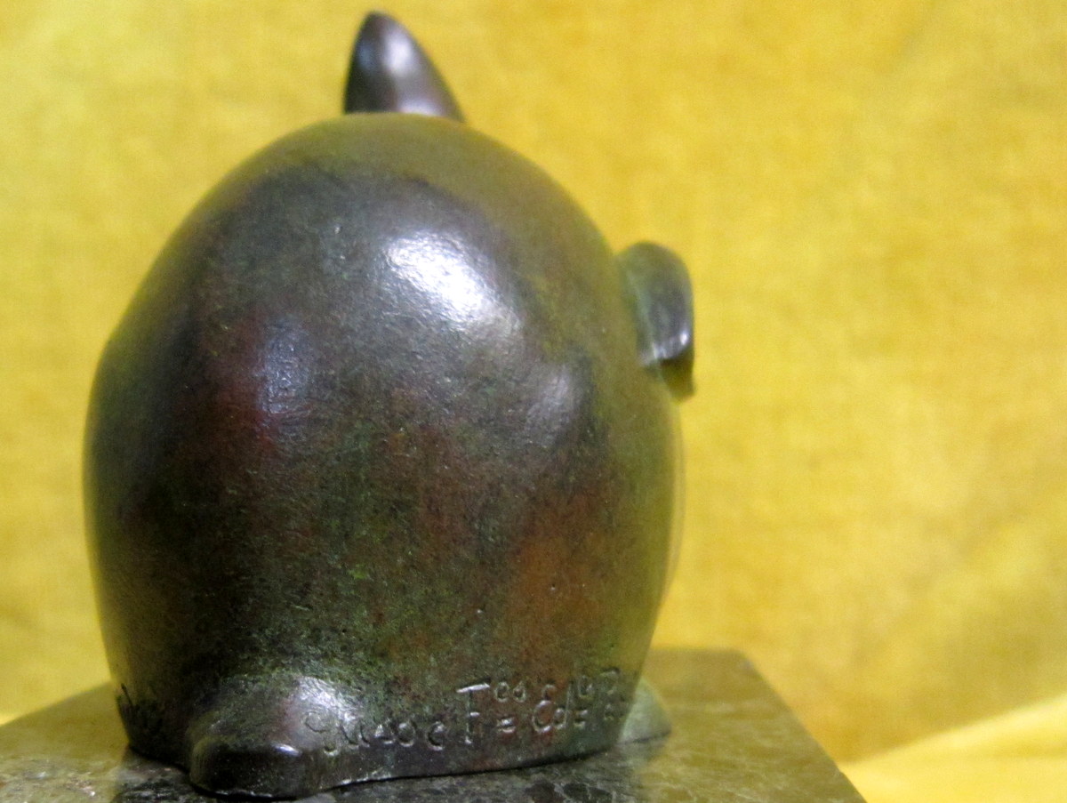 Bronze Animal Art Déco "rabbit Ear Dressé" E.m. Sandoz-photo-5