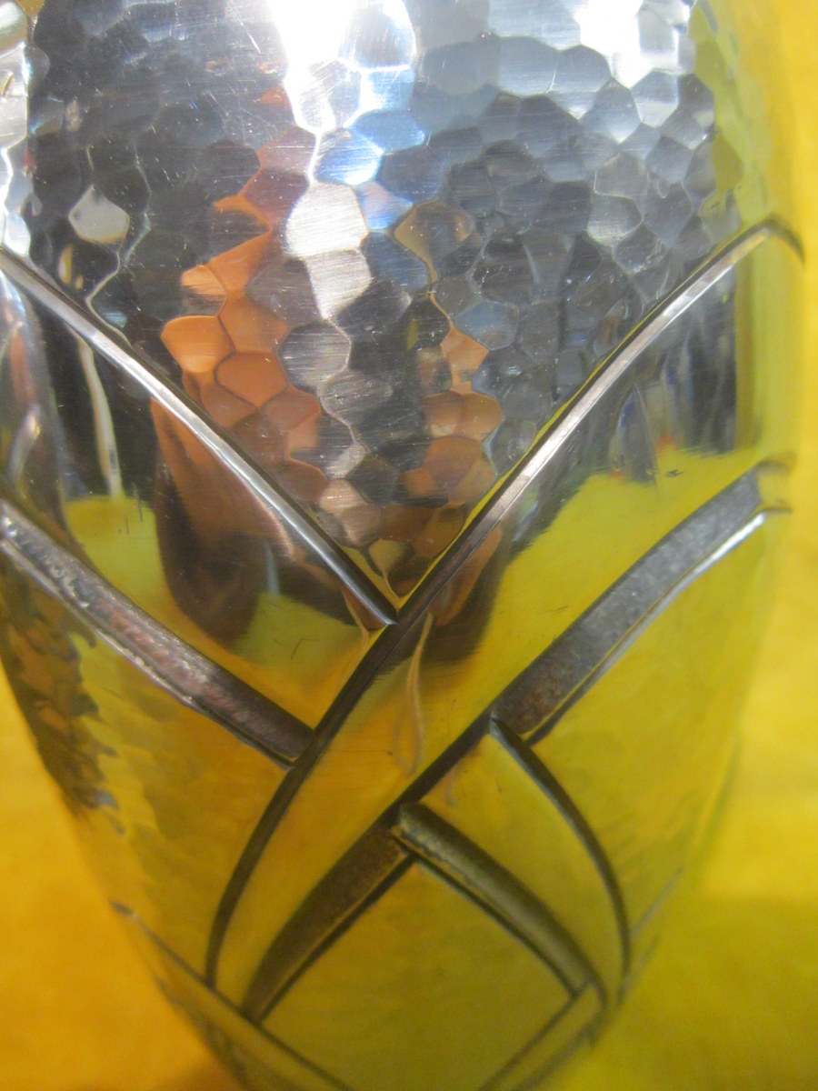 Pair Of Art Deco Vase Sculpted Pewter 1930-photo-3