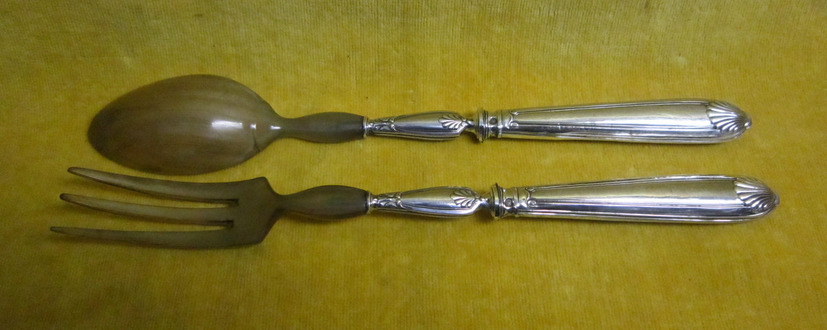 Service Salad Spoon Fork Coquille St Lxv Silver
