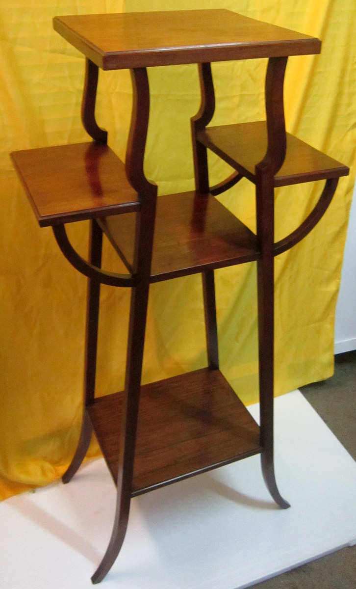Support High Selette 5 Tablets Walnut Art Deco 1900-photo-3