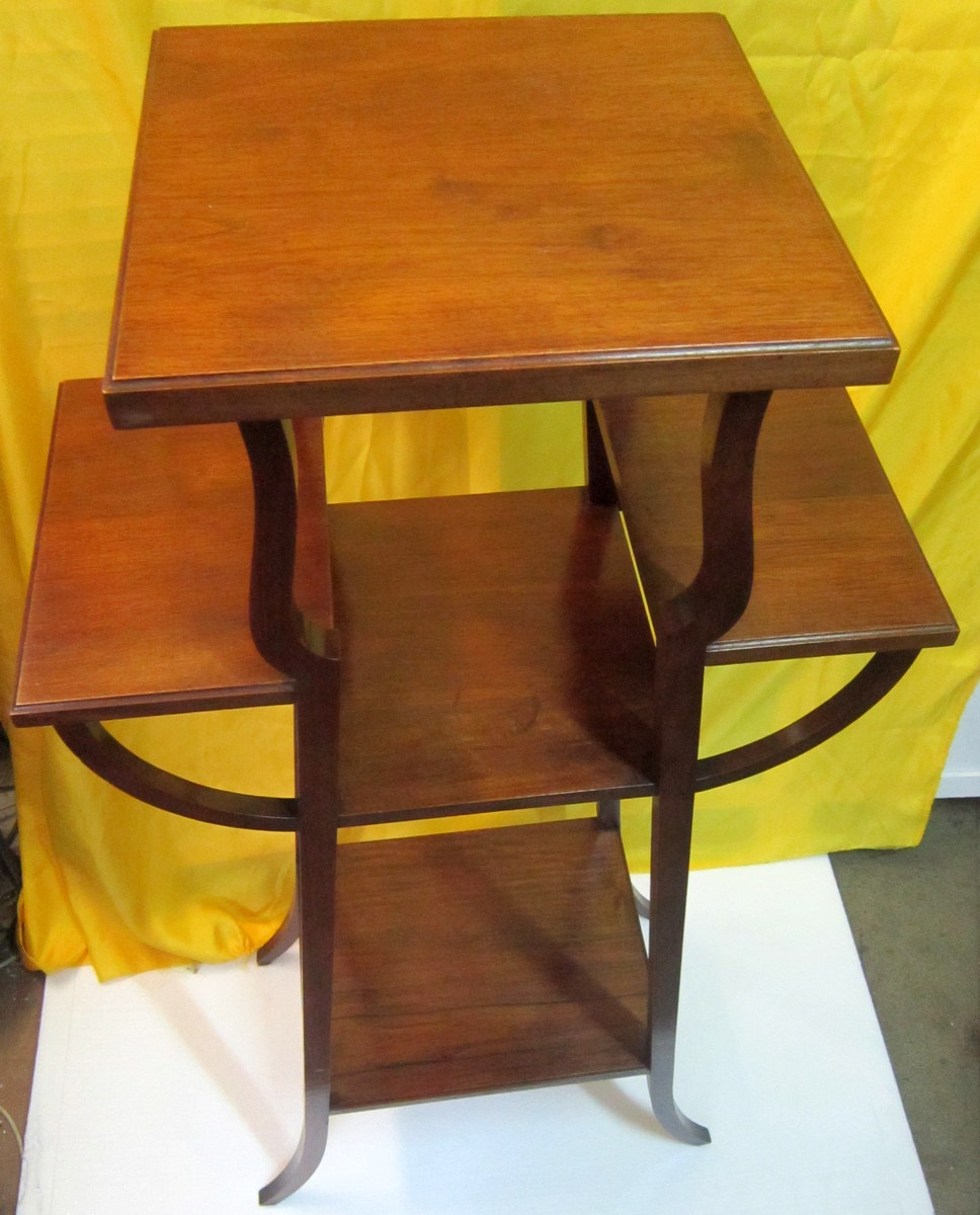 Support High Selette 5 Tablets Walnut Art Deco 1900-photo-4