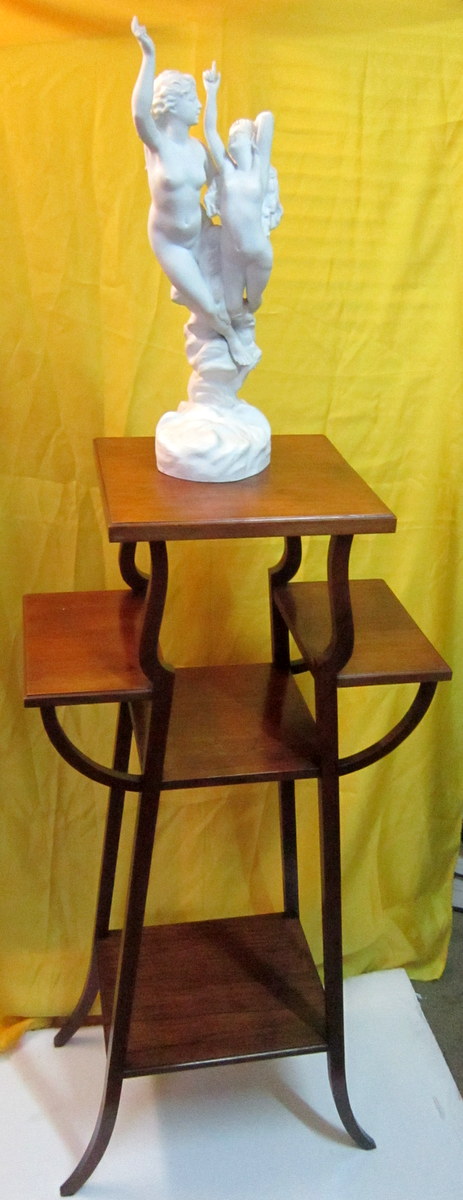 Support High Selette 5 Tablets Walnut Art Deco 1900-photo-3