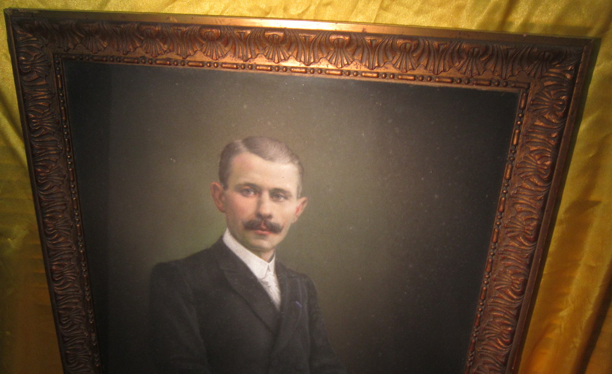 Grand Pastel Portrait Of Male Box 19th-photo-3