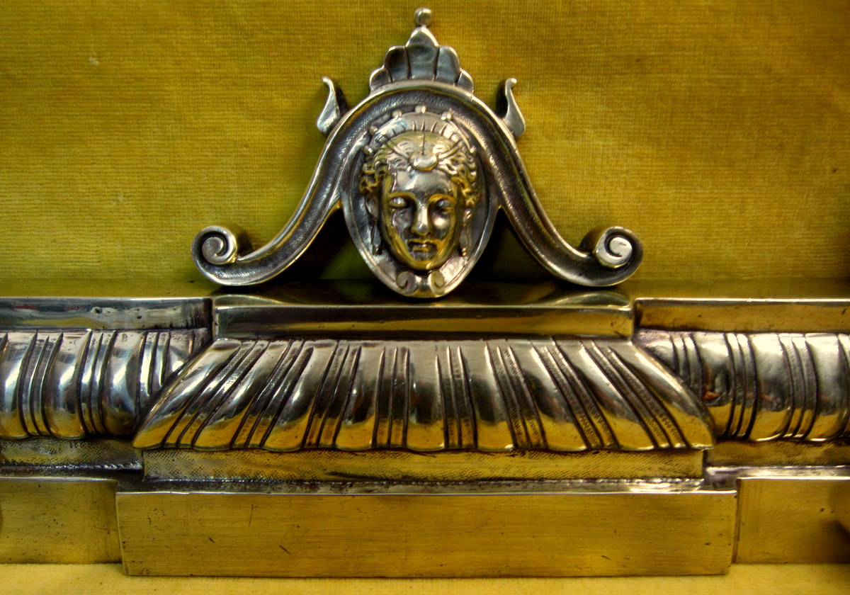 Devant De Cheminée Barre De Foyer Réglable Griffons Ailés Bronze Empire -photo-1